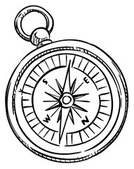 compass handdrawn illustration