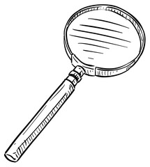 magnifying glass handdrawn illustration