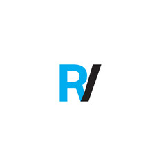 Vector logo of  V  initial letter design in blue and black style. Can be used as Logo, Brands,Mascot.