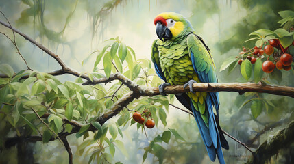 Obraz premium blue and green macaw