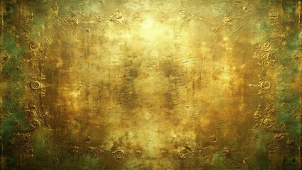 Obraz premium Symmetrical tarnished gold texture with greenish undertones simulating an antique and weathered look