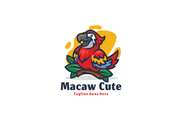 Macaw logo illustration vector Design template