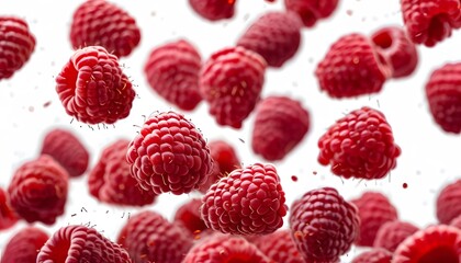 background of red raspberries