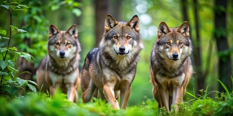 Obraz premium symmetrical wolves in jungle