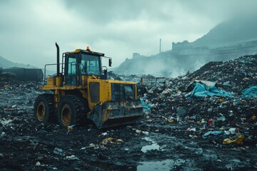 Waste landfill illustration created with Generative AI