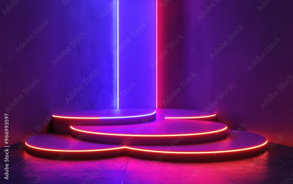 Poster Podium design for product presentation 3D rendering