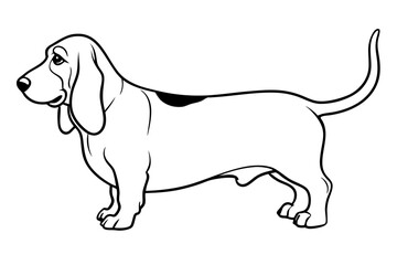 Basset Hound silhouette vector illustration