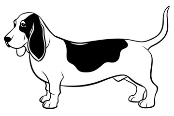 Basset Hound silhouette vector illustration