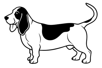 Basset Hound silhouette vector illustration