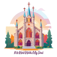 It Is Well With My Soul.  Christian Design. Jesus Design. Use as digital print, flyer, card or T Shirt Design.