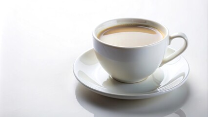 Obraz premium Tea and coffee with milk on white background