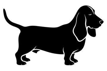 Basset Hound silhouette vector illustration