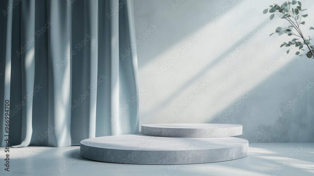 Poster abstract podium display scene for showcasing products 3d render