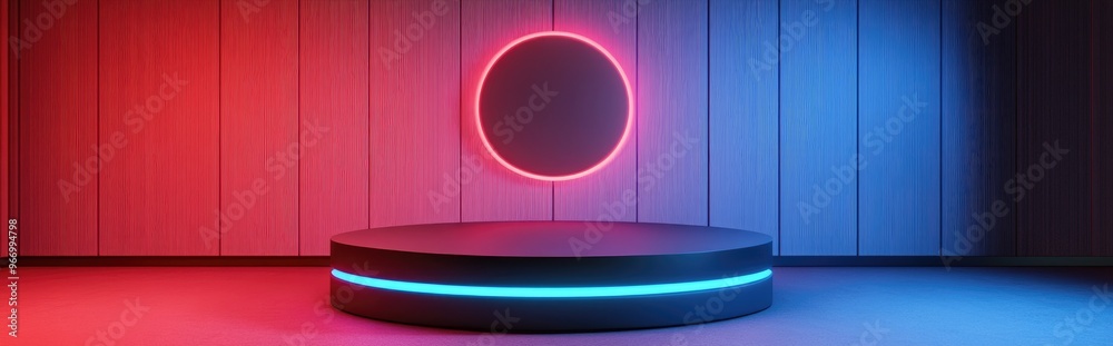 Aufkleber speaker podium against a white backdrop for a conference setting 3d rendering 3d illustration