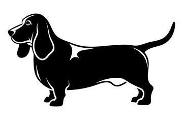 Basset Hound silhouette vector illustration