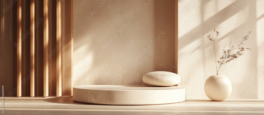 Poster abstract 3d render of a winner s podium in a modern room setting