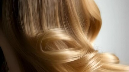 Close-up of silky, wavy blonde hair, perfect for beauty, fashion advertisements, or summer and wedding themes