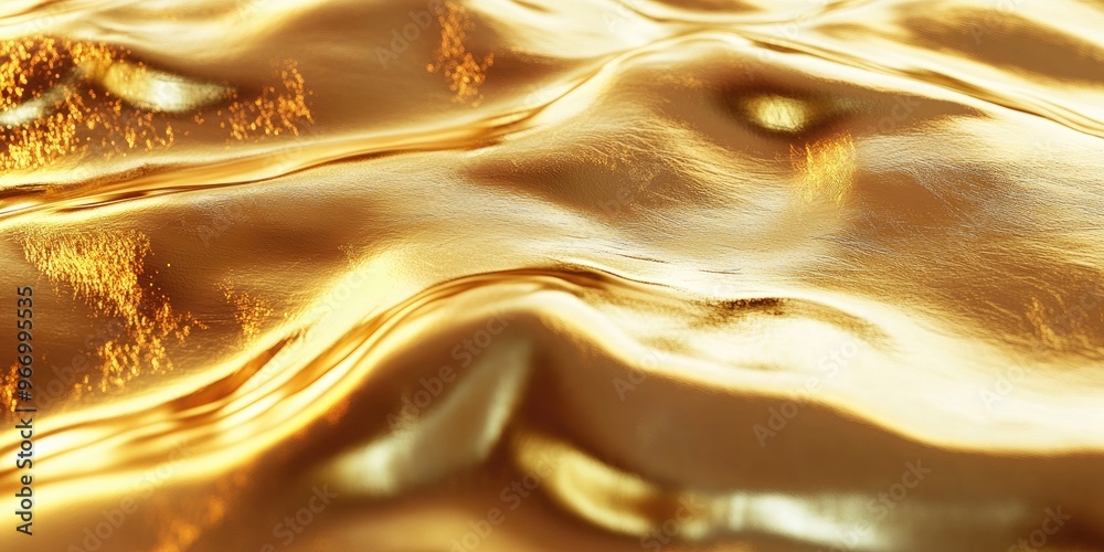 Aufkleber luxury reflections on a gold foil background with textured patterns in 3d rendering