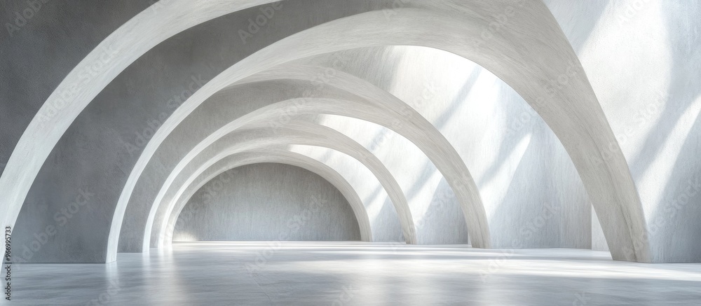 Aufkleber abstract architectural background featuring an arched interior 3d rendering