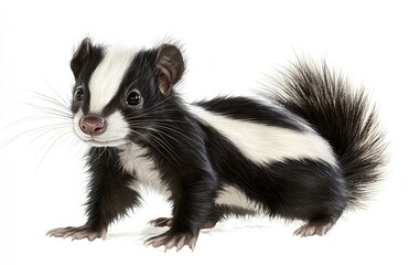 Fototapeta premium PNG image of a skunk, showcasing a wildlife mammal.