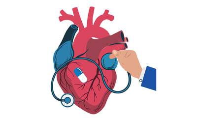 Human heart logo medical cardiology vector