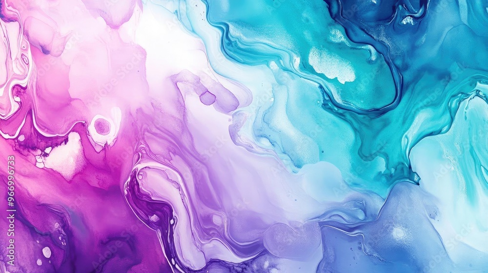 Poster An abstract blend of vibrant colors in smooth flowing patterns, evoking a sense of tranquility and creativity.