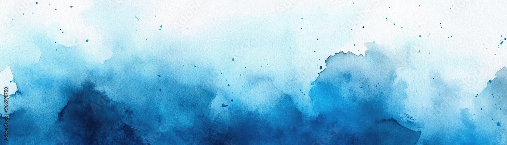 Poster a serene watercolor design featuring soft shades of blue, creating a calming and artistic backdrop f