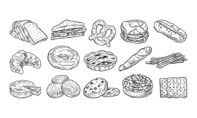 bakery handdrawn collection
