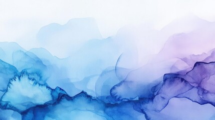 Fototapeta premium A serene blend of blue and purple abstract watercolor, creating a calming and tranquil ambiance for various design projects.