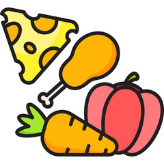 Fiber-Rich Food Icon Sticker