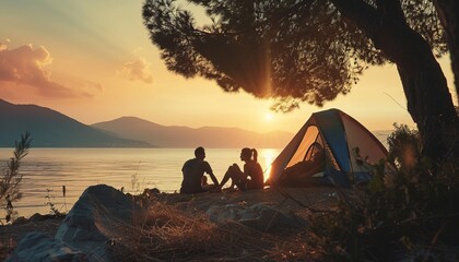 Sunset Serenity: A Couple's Relaxing Camping Retreat by the Sea