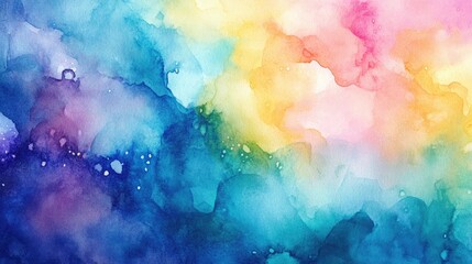 Fototapeta premium Vibrant abstract watercolor background featuring rich saturated colors and a whimsical imaginative design