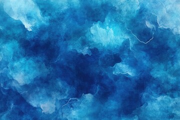 Fototapeta premium Bright light blue neon watercolor texture on a deep dark background featuring an abstract depiction of a stormy night sky with smoke effects perfect for contemporary design projects