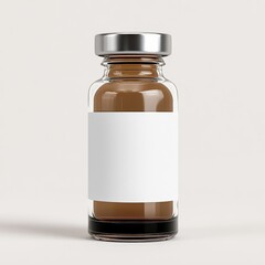 Injection glass bottle featuring a customizable label mockup in PNG.