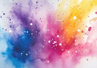 Handcrafted watercolor splash background in vibrant hues