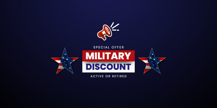 Military discount background, Military Discounts with US flag, military sale banner, vector illustration