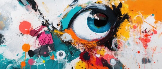 Abstract acrylic texture created with oil acrylic paints and gouache This modern artwork features avant garde elements and graffiti like qualities showcasing contemporary art through stains and spr