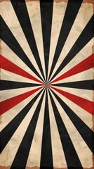 Black, red and beige retro circus background with sun rays vector presentation template design, vintage poster, circus poster, background design template for your business project