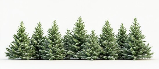 Fototapeta premium 3D illustration of a decorative Christmas pine tree set against a white background