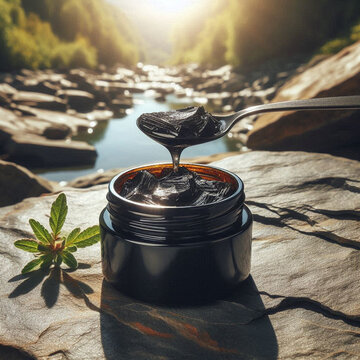 Pristine Shilajit: Detailed View of Nature's Healing Resin in the Sun