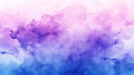 A serene watercolor background showcasing a beautiful blend of purple and blue tones, perfect for design projects or artwork.