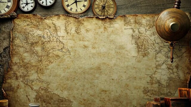 Exploring the beauty of ancient maps and books in a cozy study setting