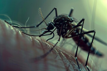 Mosquito bite, close up. AI generative