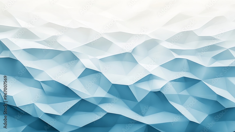 Aufkleber abstract geometric pattern with blue and white 3d polygons