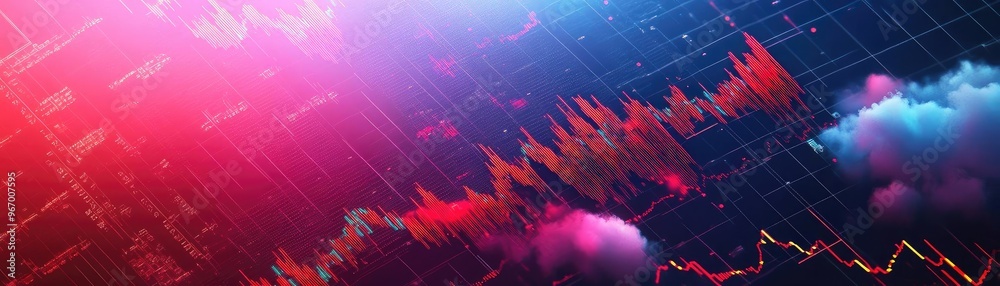 Aufkleber dynamic stock market graph with vibrant colors representing financial trends and data analysis in a 