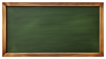 PNG Blackboard with a wooden frame green blank educational.