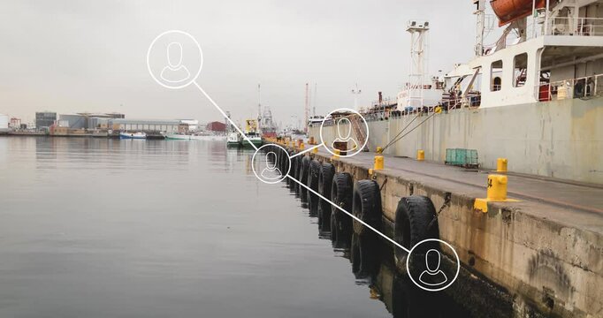 Animation of media icons over port