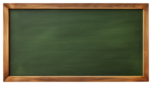 PNG Blackboard with a wooden frame green blank educational.