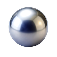Metallic silver ball isolated on transparent background