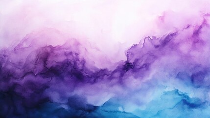 Fototapeta premium An abstract watercolor artwork featuring beautiful blends of purple and blue tones, ideal for creative projects and backgrounds.